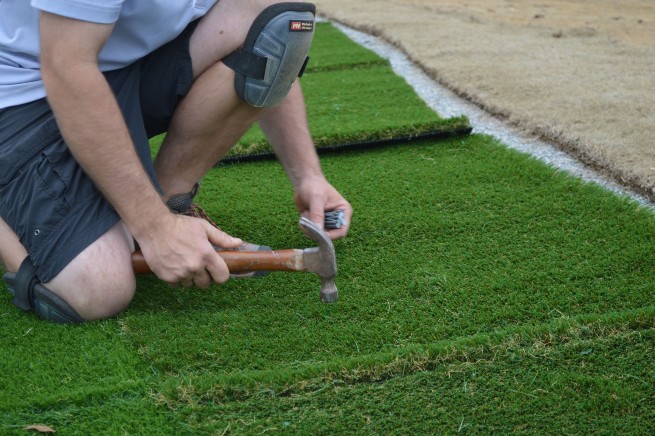 Naperville artificial grass installation - infill